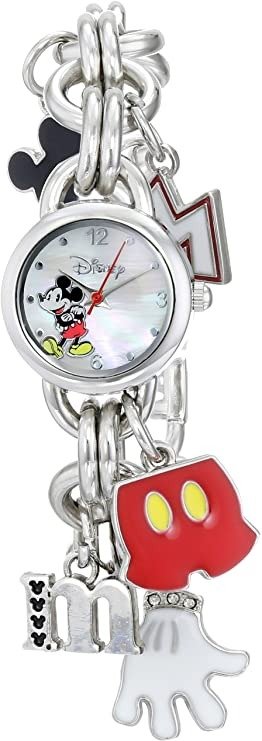 Women's MK2066 Mickey Mouse Charm Watch with Mother of Pearl Dial