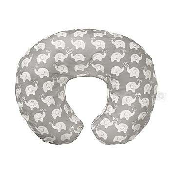 Nursing Pillow Original Support, Gray Elephant Sprinkles, Ergonomic Nursing Essentials for Bottle and Breastfeeding, Firm Fiber Fill, with Removable Nursing Pillow Cover, Machine Washable