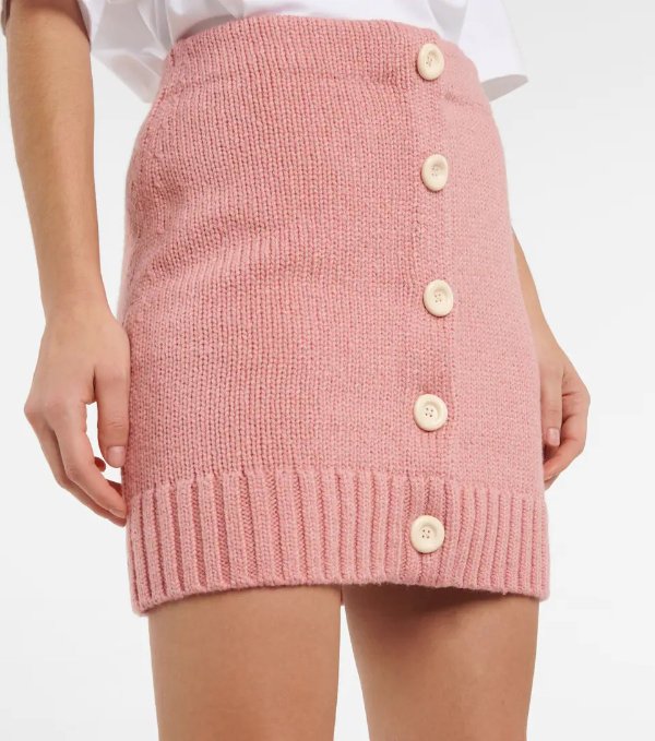 High-rise wool-blend miniskirt