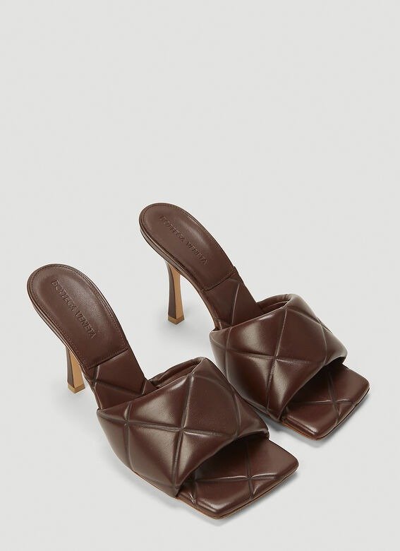 Rubber Lido Heeled Mules in Brown
