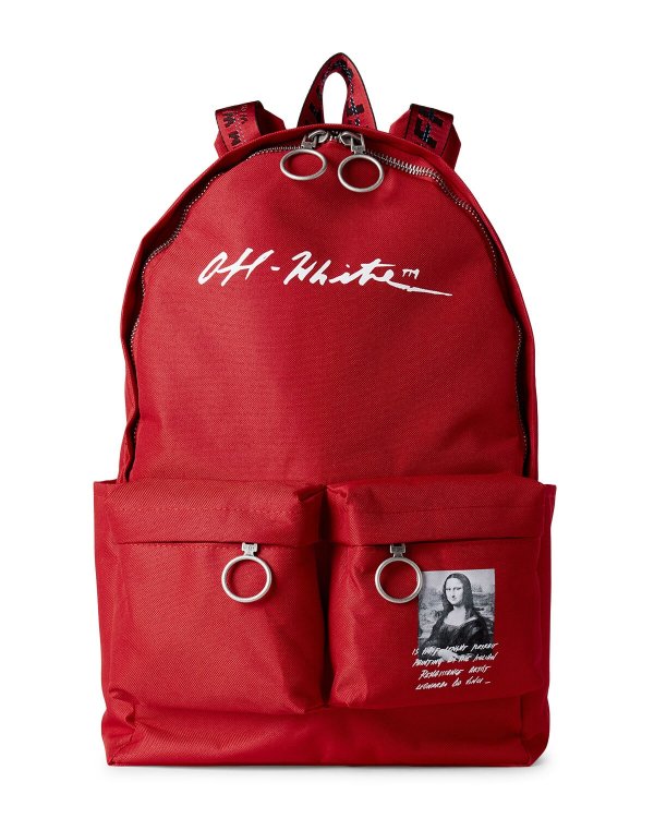 Red Logo Zipped Backpack