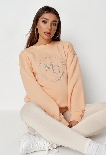 Missguided - Orange Mama To Be Embroidered Maternity Sweatshirt