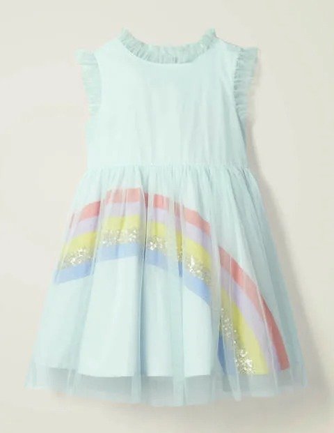 Rainbow Tulle Dress - Snowy Blue | Boden US