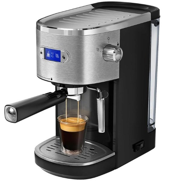 Kismile Espresso Coffee Maker Machine, 20 BAR Professional Espresso Maker with Milk Frother Steam Wand, 40-1/2 Oz Removable Water Tank, PCB Temperature Control, Compact Coffee Machine for Cappuccino, Latte