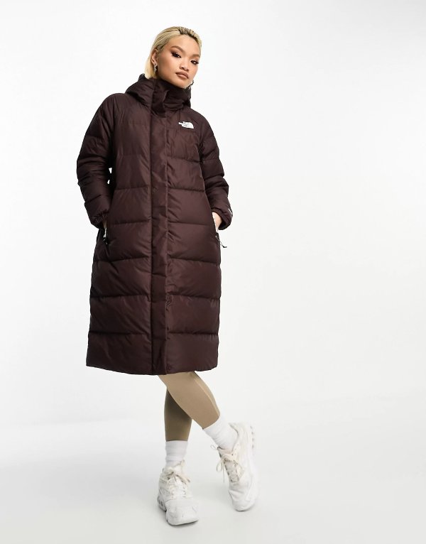 The North Face Hydrenalite hooded down puffer jacket in brown