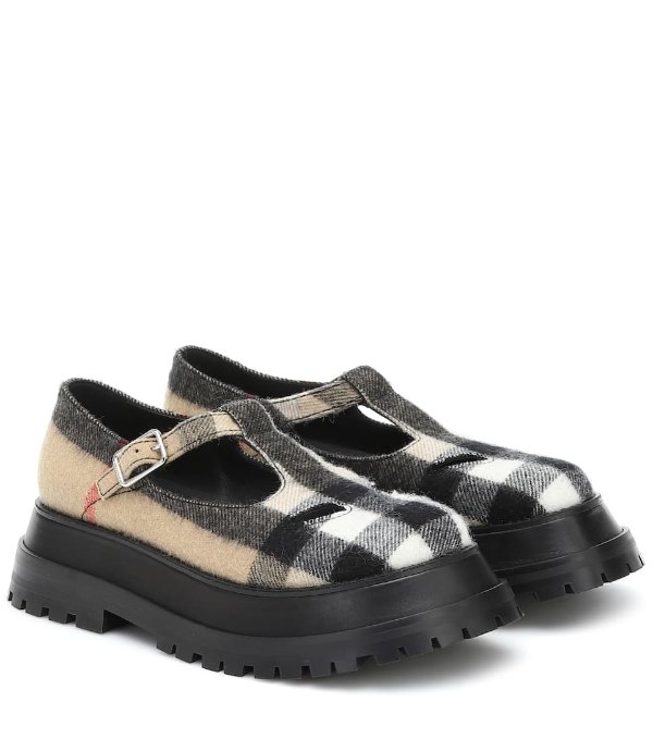 Aldwych checked Mary Jane loafers