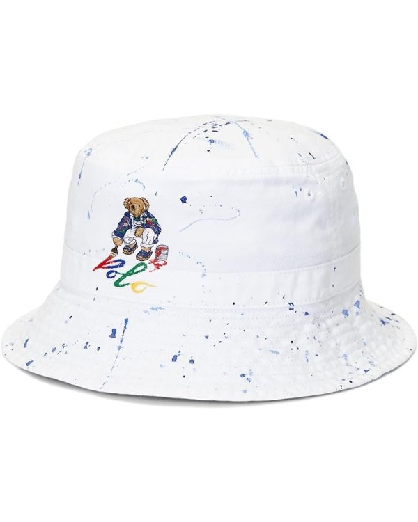 Paint-Splatter Polo Bear Bucket Hat (Big Kid)