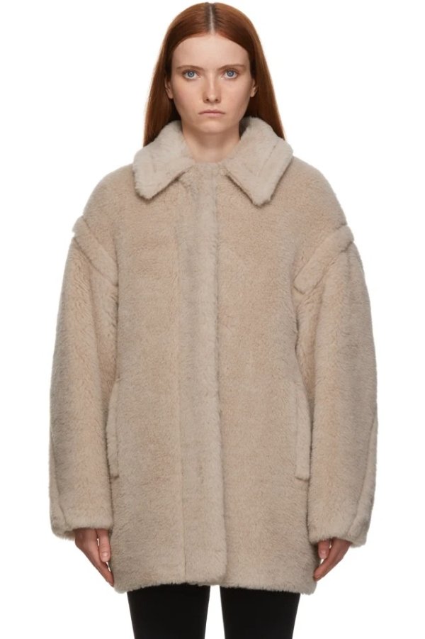 Beige Viale Alpaca Wool Coat
