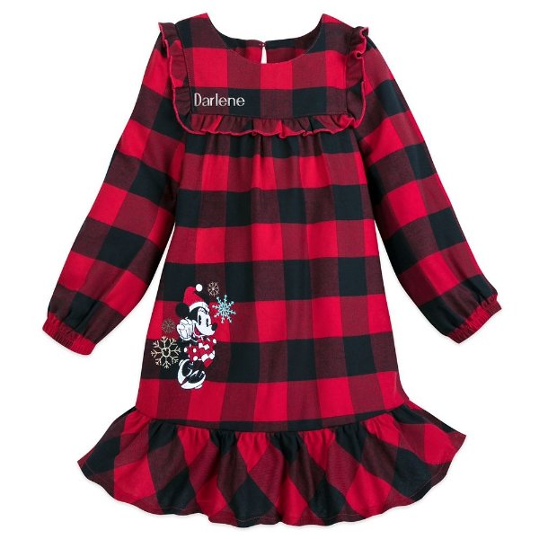Minnie Mouse Holiday Plaid Nightshirt for Girls – Personalized | shopDisney