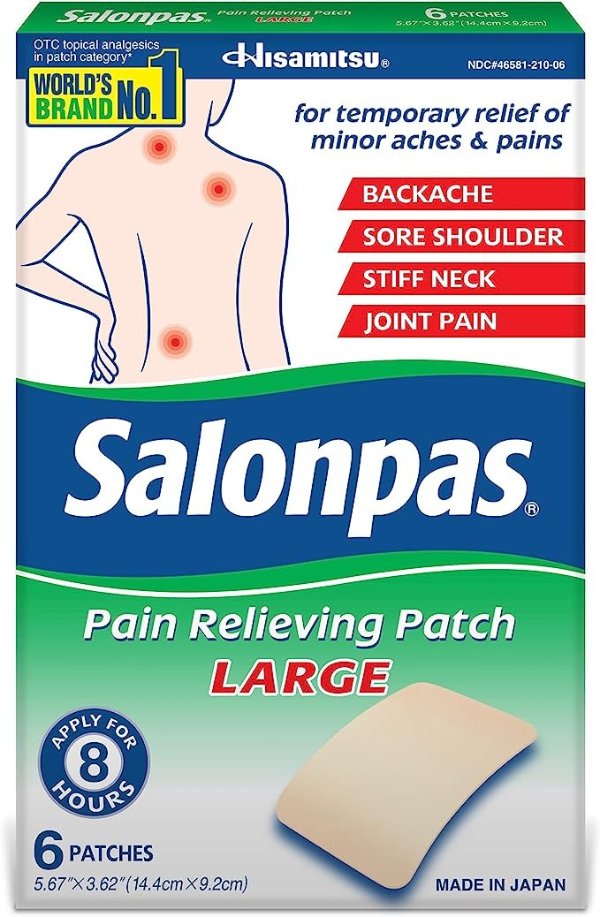 Pain Relieving Patch Large, 6 Count