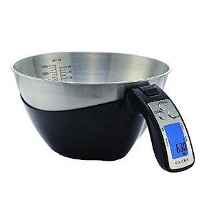 Camry 11lb / 5kg Precision Digital Mixing Bowl Kitchen Scale Stainless Steel Five Measuring Modes (Black)