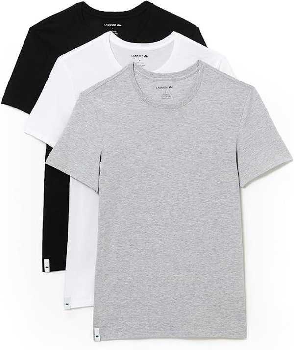 Men's Essentials 3 Pack 100% Cotton Regular Fit Crewneck T-Shirts