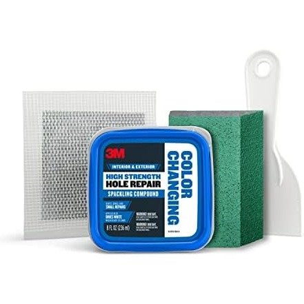 3M High Strength Hole Repair Kit, Color Changing Spackling Compound, 8 fl oz, Blue