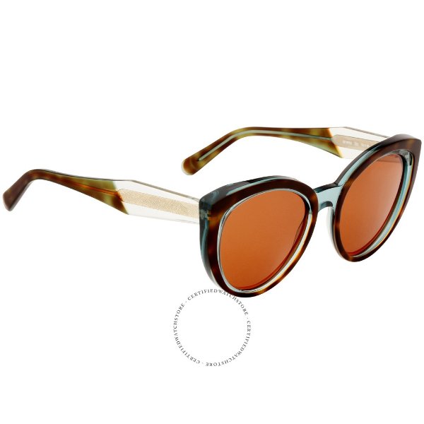 Salvatore Two Tone Plastic Frame Brown Lens Unisex Sunglasses