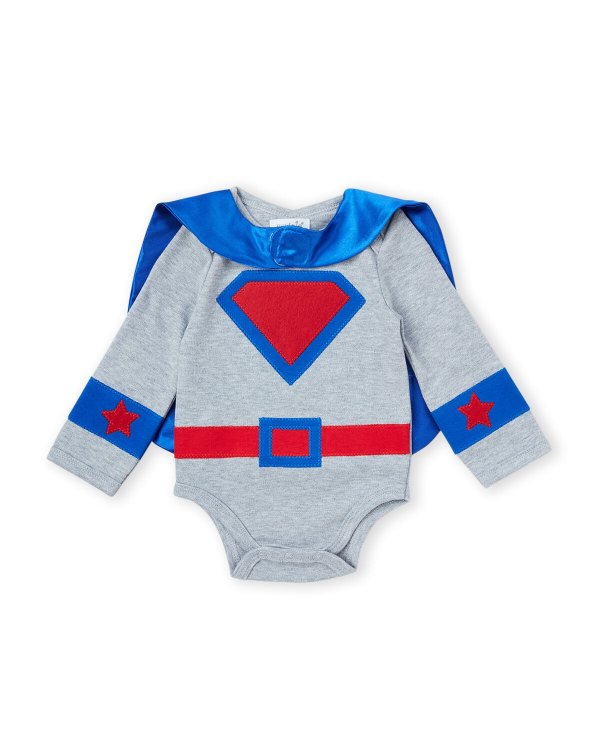 (Newborn Boys) Two-Piece Cape & Superhero Bodysuit