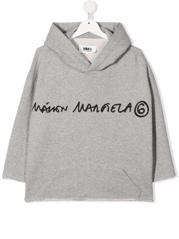 TEEN logo-print melange hoodie