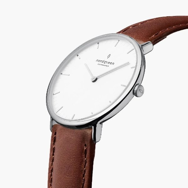 Native | White Dial - Brown Leather - Nordgreen Global