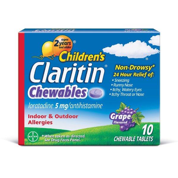 Children's Claritin 24 Hour Allergy Grape Chewable Tablet, 5mg, 10Ct