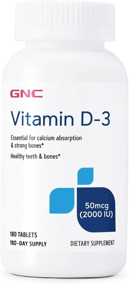Vitamin D-3 50mcg, 180 Tablets, Supports Healthy Bones and Teeth