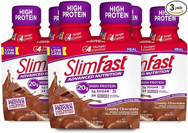 SlimFast 牛奶巧克力代餐奶昔 11oz 12瓶