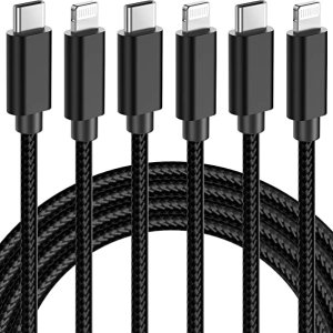 Elktry USB C to Lightning Cable MFi Certified, 3Pack 6FT Long iPhone 14 Charger Cord