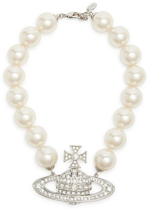 Neysa orb faux pearl necklace