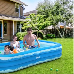 史低价：Sable 大型家庭用充气泳池 118" x 72" x 22"