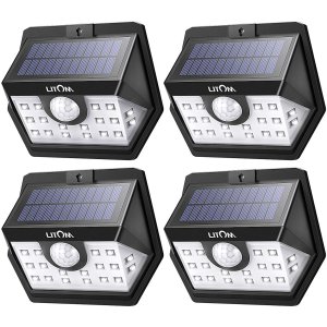 LITOM Basics Solar Lights Outdoor, 20 LED Wireless Motion Sensor Lights(White Light), 270°Wide Angle
