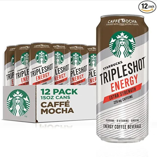Tripleshot Energy Extra Strength Espresso Coffee Beverage, Caffe Mocha, 225mg Caffeine, 15oz cans (12 Pack)