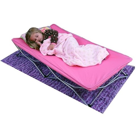 便携幼童折叠床，含床单，粉色