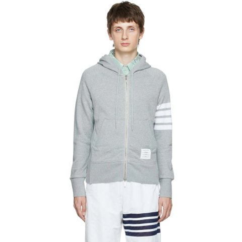 Thom Browne官网定价$890四杠拉链卫衣