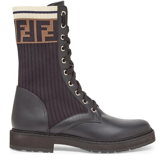 Leather Biker Boots With Stretch Fabric 马丁靴$1050.00 超值好货