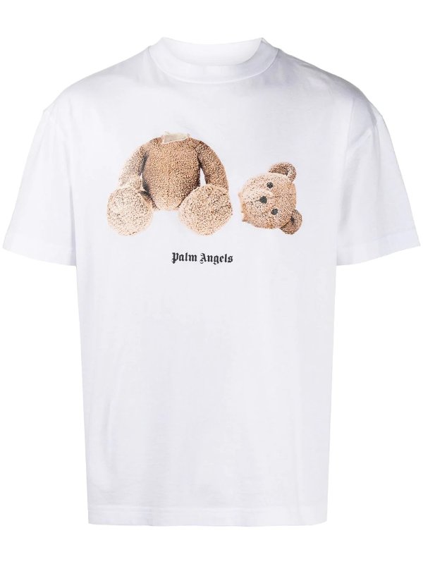 teddy-motif logo-print T-shirt