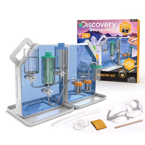 Discovery #MINDBLOWN Pack-N-Go Chemistry Set with 30 Different Experiments