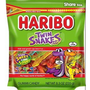 HARIBO Gummi Candy, Twin Snakes, 8.3oz
