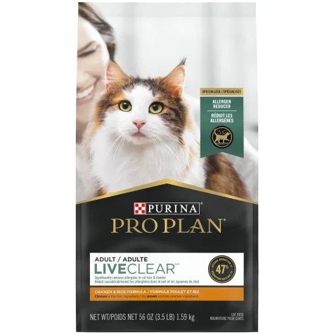 Pro Plan With Probiotics, High Protein Liveclear Chicken & Rice Formula Dry Cat Food, 3.5 lbs. | Petco