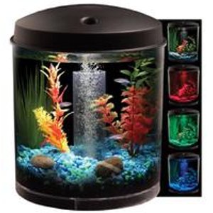 KollerCraft AQUARIUS AquaView 360 Aquarium Kit with LED Light - 2-Gallon