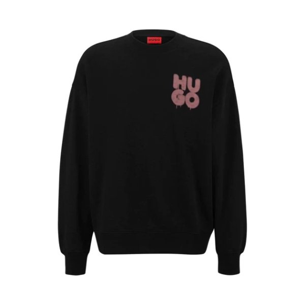 Oversized-fit cotton-terry sweatshirt with graffiti-inspired logos