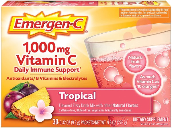 Emergen-C 1000mg 维生素C冲剂 30包 热带水果口味
