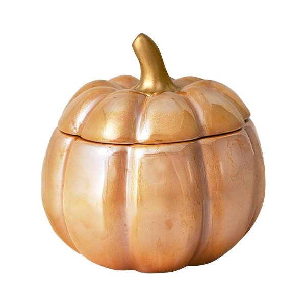 Plymouth Pumpkin Luster Covered Jar