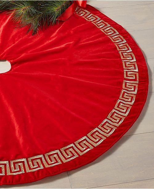 Red & Gold Embroidered Tree Skirt, Created for Macy's