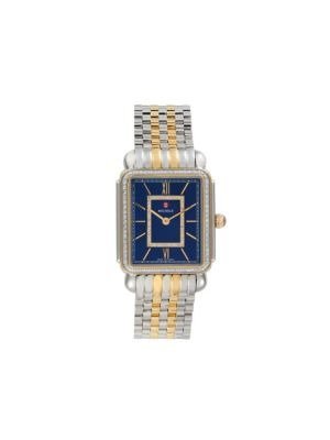 Deco II 29MM 18K Goldplated Stainless Steel & Diamond Bracelet Watch