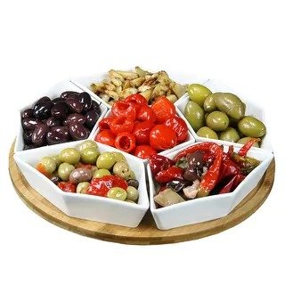 Elama Pantry Basics12in 7pc Lazy Susan Appetizer and Condiment Server