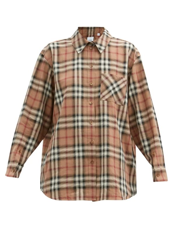 Carlota Heritage-check brushed-cotton shirt | Burberry