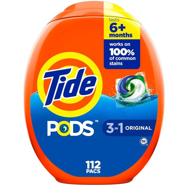 Tide PODS Laundry Detergent Original Scent, 112 count