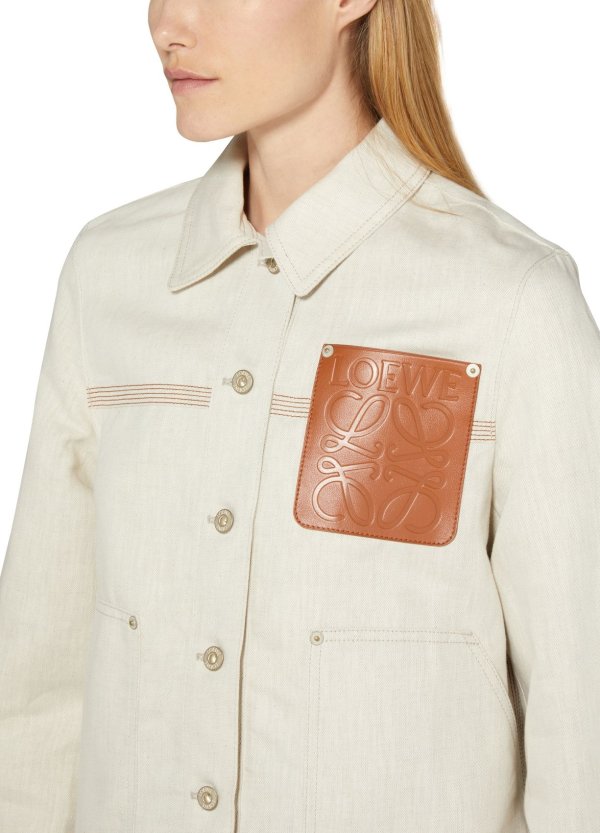 Workwear jacket in cotton and linen