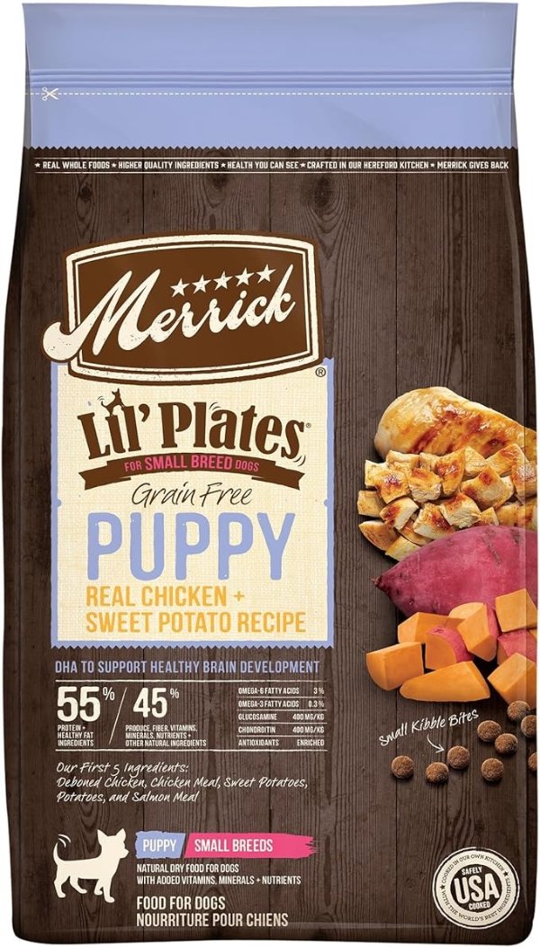 Lil' Plates Puppy Food, Grain Free Puppy Real Chicken and Sweet Potato Recipe, Small Breed Dog Food - 4 lb Bag
