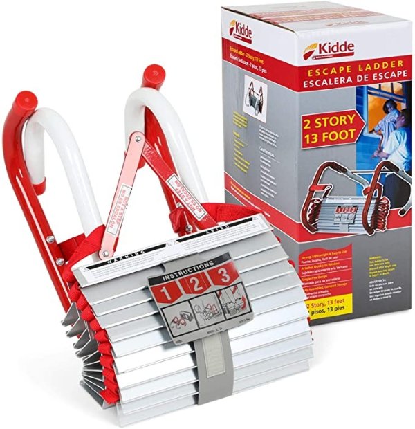 468193 KL-2S Two-Story Fire Escape Ladder with Anti-Slip Rungs, 13-Foot