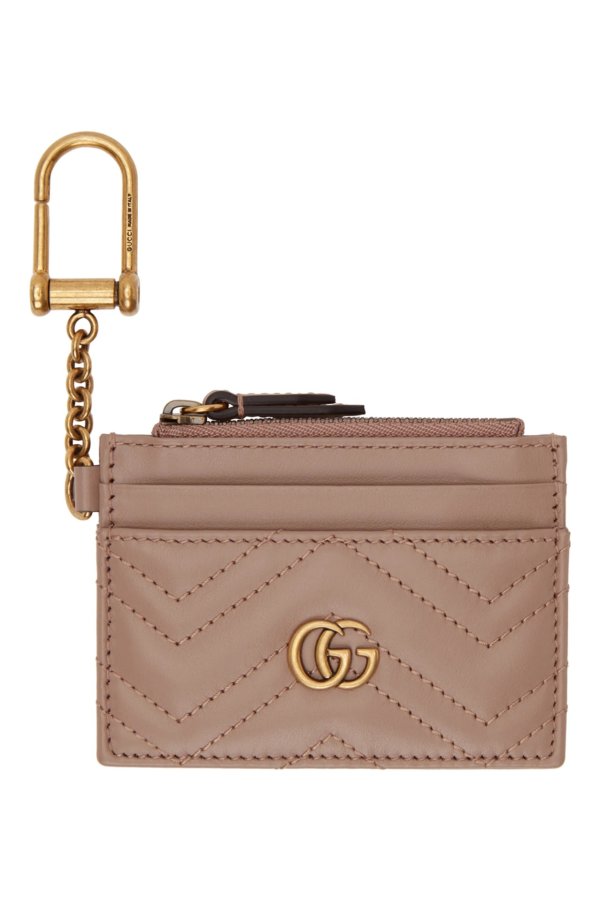 Taupe GG Marmont 2.0 Card Holder