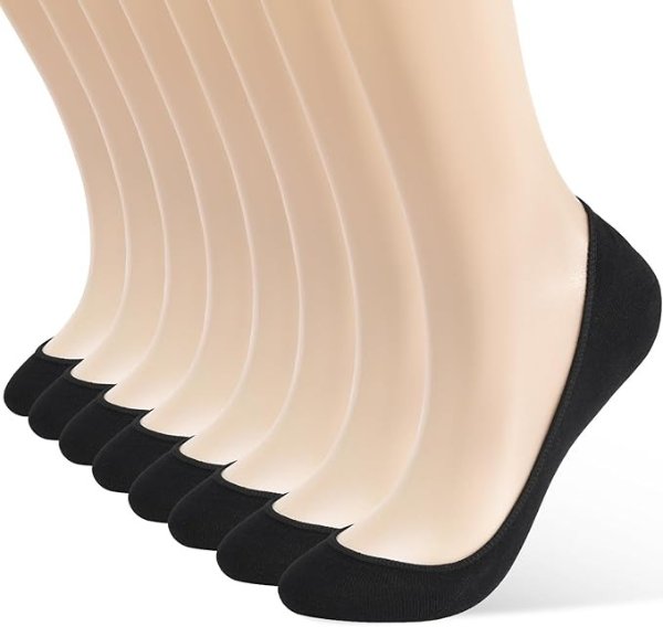 8 Pairs Ultra Low Cut Liner Socks Women's No Show Non Slip Hidden Invisible Socks for Flats Shoes Boat Summer